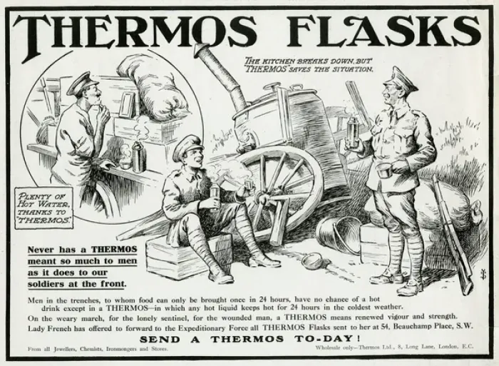 Framed Print : Advert for Thermos flasks WW1 Framed Print : Advert for Thermos flasks WW1