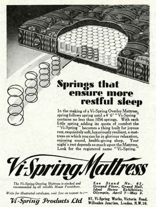 Framed Print : Advert for Vi-Spring Mattress 1931