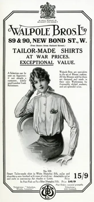 Framed Print : Advert for Walpole Bros Ltd blouses 1915