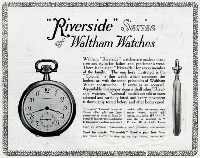Framed Print : Advertisement for Waltham pocket watches Framed Print : Advertisement for Waltham pocket watches