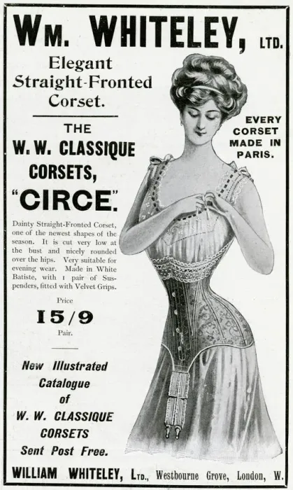 Framed Print : Advert for William Whiteley, womens underwear 1906