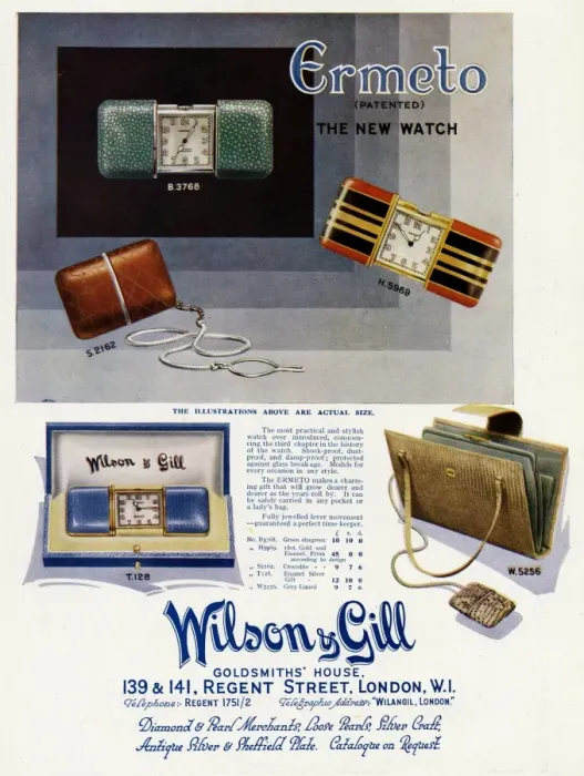 Framed Print : Advert for Wilson & Gill, Ermeto ladies pocket - bag watch