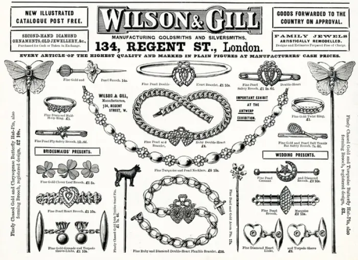 Framed Print : Advert for Wilson & Gill jewellery 1894 Framed Print : Advert for Wilson & Gill jewellery 1894