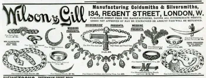 Framed Print : Advert for Wilson & Gill jewellery 1896 Framed Print : Advert for Wilson & Gill jewellery 1896