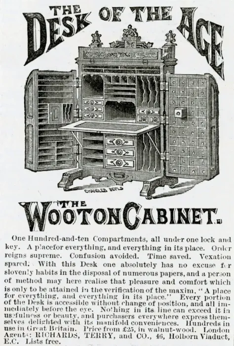 Framed Print : Advert for Wooton Cabinet 1884 Framed Print : Advert for Wooton Cabinet 1884