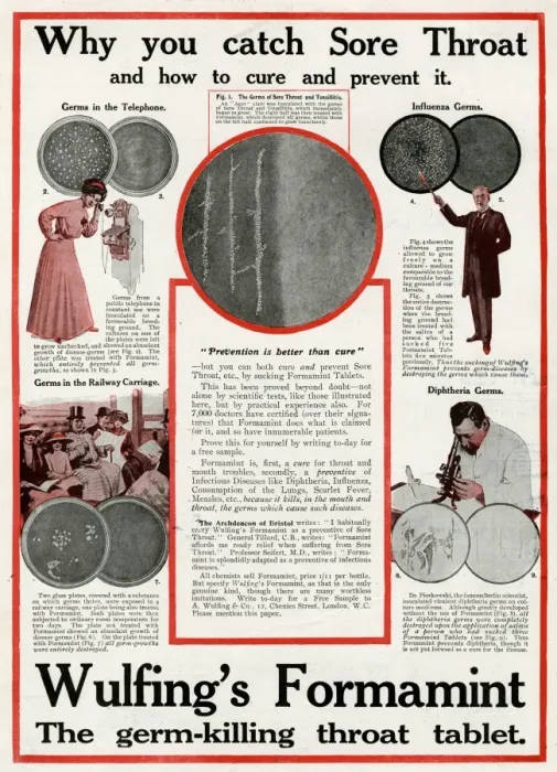 Framed Print : Advert for Wulfings Formamint tablets 1913 Framed Print : Advert for Wulfings Formamint tablets 1913