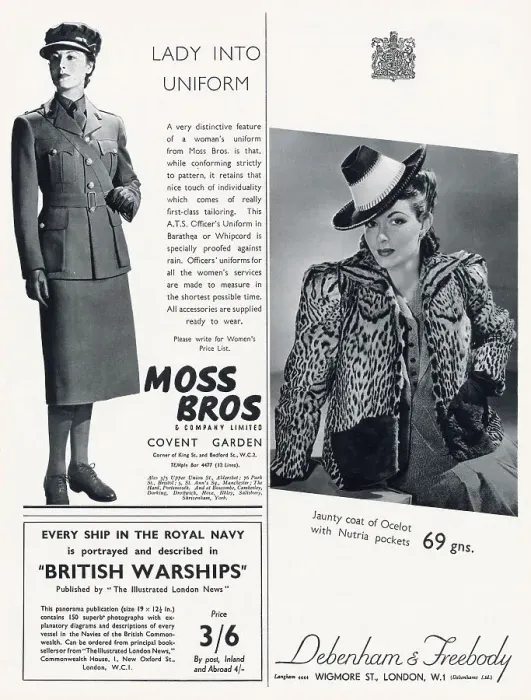 Framed Print : Adverts for Women's Military and Civil Clothing WWII Framed Print : Adverts for Women's Military and Civil Clothing WWII