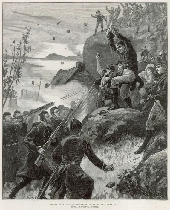 Framed Print : Affray at Belmullet 1881 Framed Print : Affray at Belmullet 1881