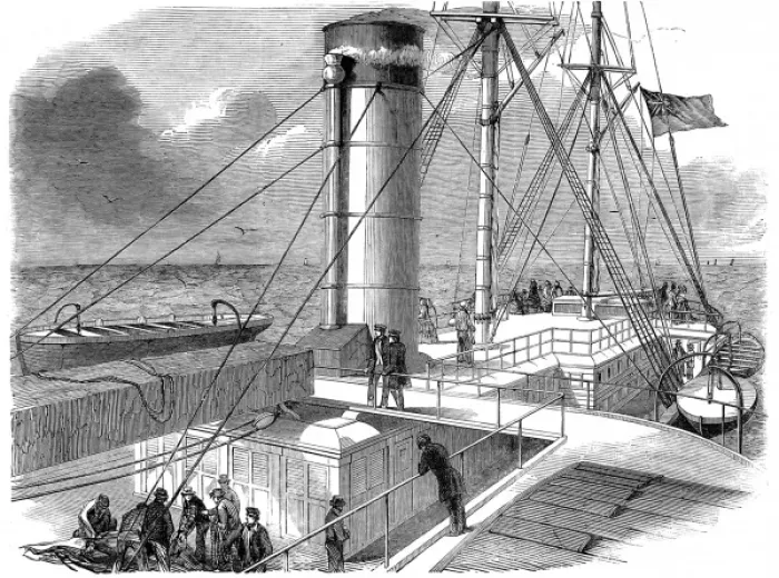 Framed Print : After-Deck of the RMS Asia, 1850 Framed Print : After-Deck of the RMS Asia, 1850