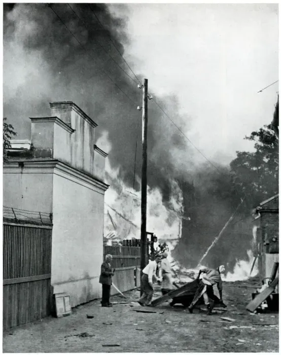 Framed Print : Aftermath of an incendiary bomb in Poland 1939 Framed Print : Aftermath of an incendiary bomb in Poland 1939