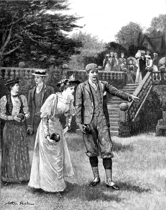 Framed Print : Afternoon Bowling at an English Country House, c. 1893 Framed Print : Afternoon Bowling at an English Country House, c. 1893