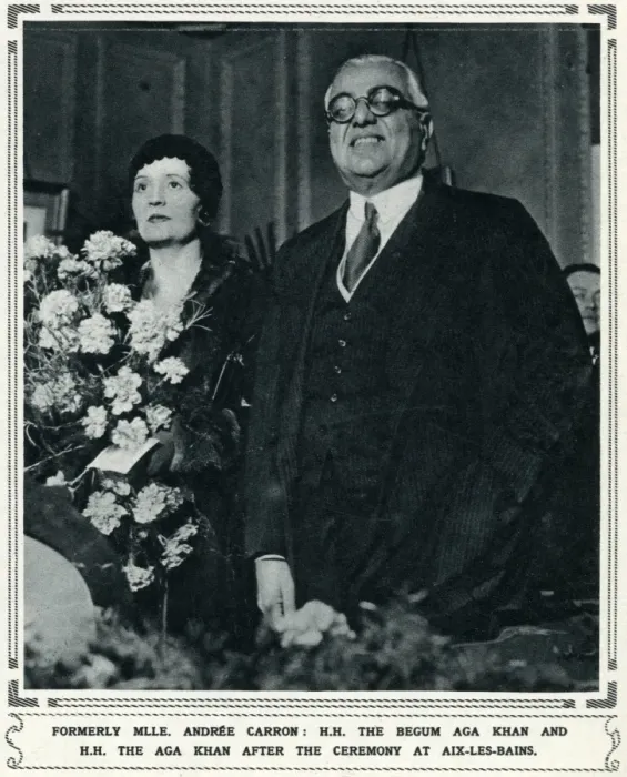 Framed Print : The Aga Khan marries his third wife, Andree Carron Framed Print : The Aga Khan marries his third wife, Andree Carron