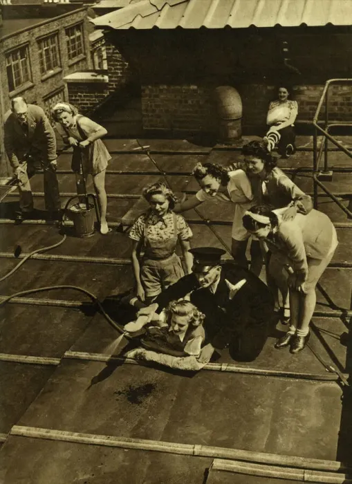 Framed Print : Air Raid Drills at the Windmill Theatre