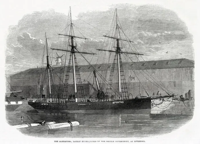 Framed Print : Alexandra, Lately Exchequered by the British Government, at Liverpool. Date: 1863 Framed Print : Alexandra, Lately Exchequered by the British Government, at Liverpool. Date: 1863