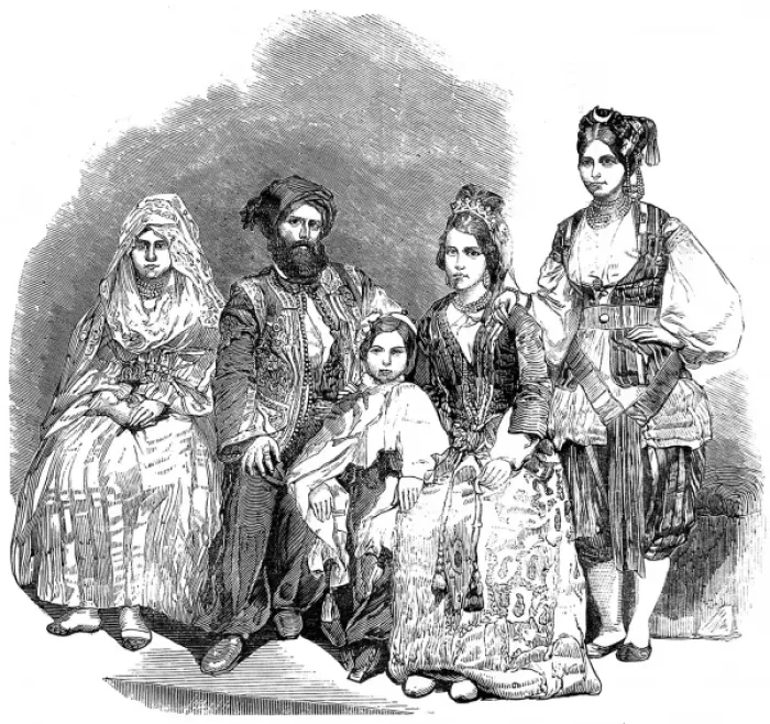 Framed Print : Algerine Family at Vauxhall Gardens, London, 1851 Framed Print : Algerine Family at Vauxhall Gardens, London, 1851
