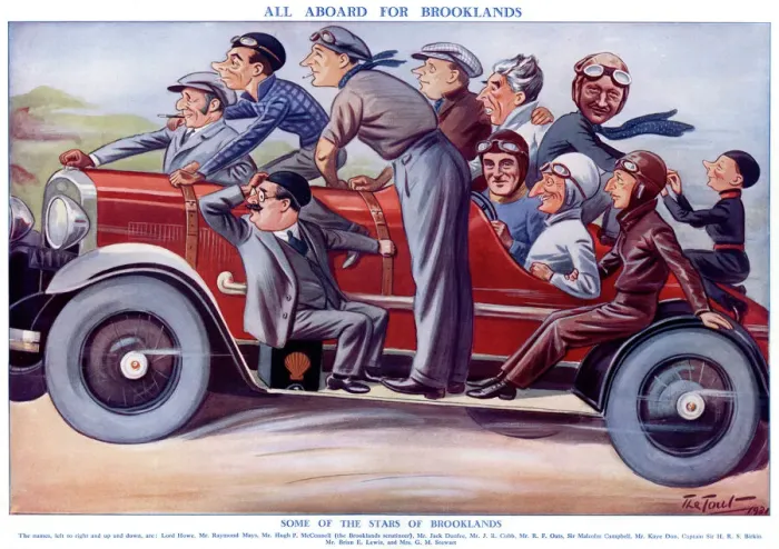 Framed Print : All Aboard for Brooklands by The Tout 1931 Framed Print : All Aboard for Brooklands by The Tout 1931