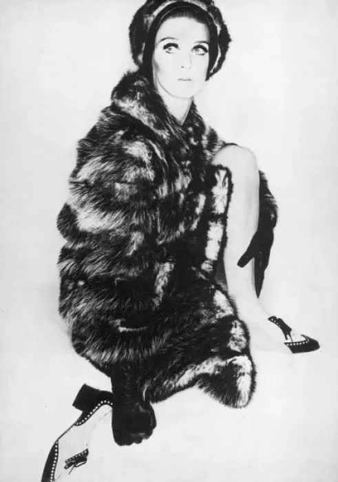 Framed Print : All the Fun of the Furs, London Life fashion spread 1966
