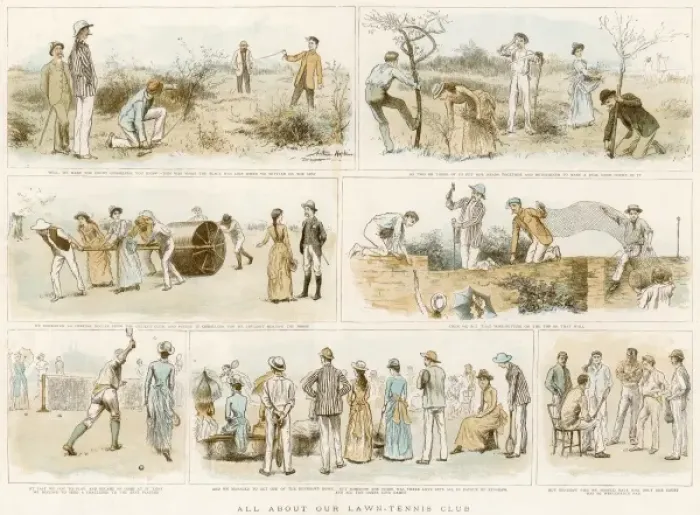 Framed Print : All about our lawn tennis club 1886