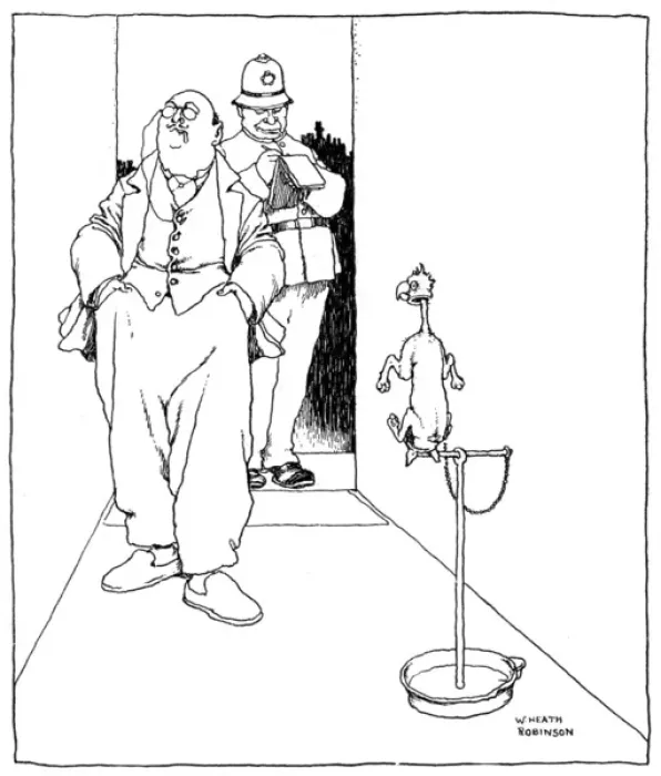 Framed Print : All That Was Taxed was His Ingenuity by Heath Robinson, WW1 Framed Print : All That Was Taxed was His Ingenuity by Heath Robinson, WW1