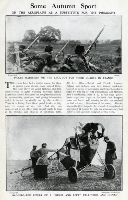 Framed Print : Allied marksmen firing at enemy aircraft in France, WW1 Framed Print : Allied marksmen firing at enemy aircraft in France, WW1