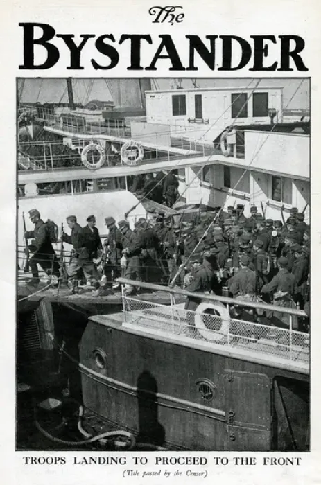 Framed Print : Allied troops landing for the Western Front, WW1