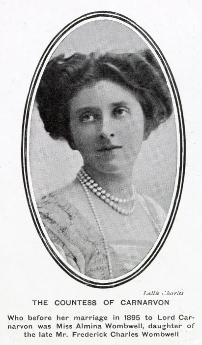 Framed Print : Almina Herbert, Countess of Carnarvon (1876 - 1969), wife of George Herbert, 5th Earl of Carnarvon, and chatelaine of Highclere Castle in Hampshire. Date: 1908 Framed Print : Almina Herbert, Countess of Carnarvon (1876 - 1969), wife of George Herbert, 5th Earl of Carnarvon, and chatelaine of Highclere Castle in Hampshire. Date: 1908