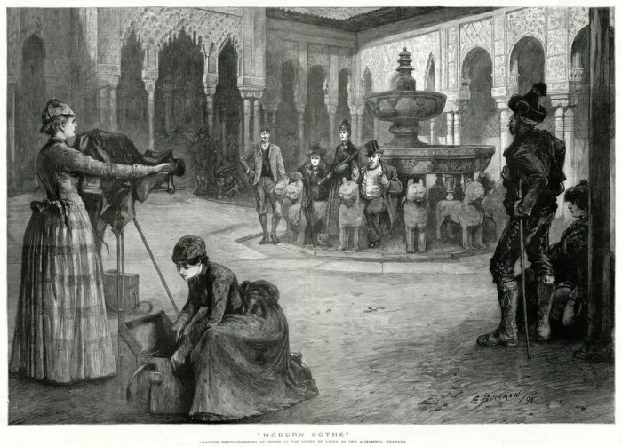 Framed Print : Amateur female photographers at work 1890 Framed Print : Amateur female photographers at work 1890