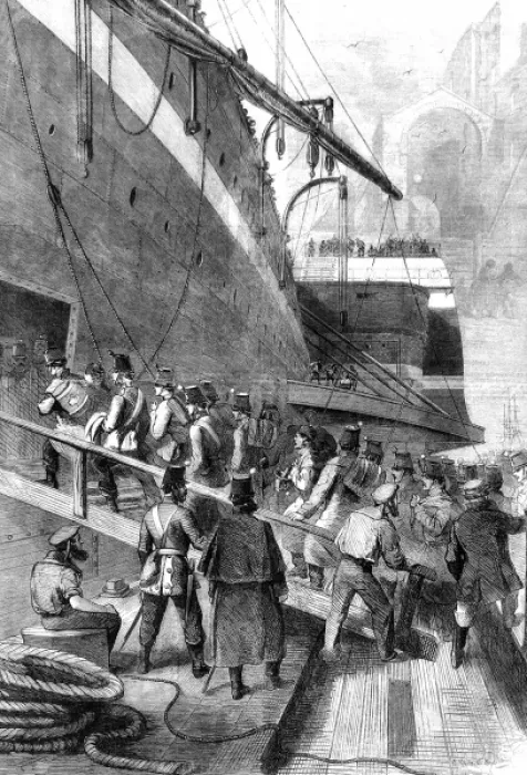Framed Print : American Civil war. Departure of the Great Eastern from