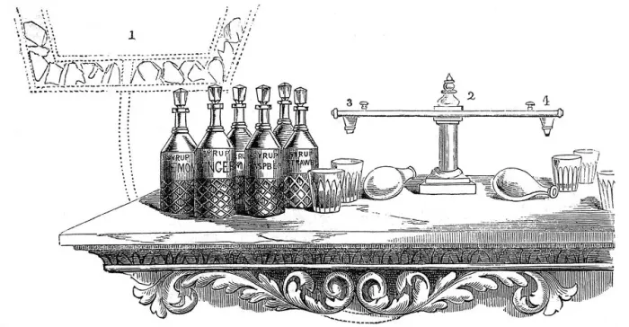 Framed Print : American Drinks, showing a large cistern of soda water and t Framed Print : American Drinks, showing a large cistern of soda water and t