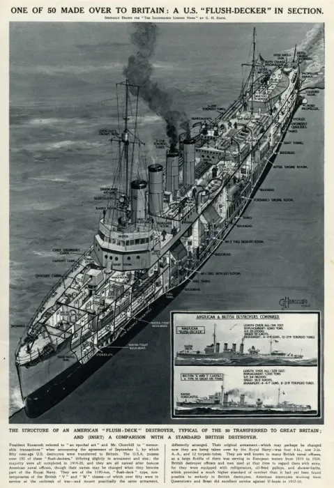 Framed Print : American flush decker destroyer by G. H. Davis Framed Print : American flush decker destroyer by G. H. Davis
