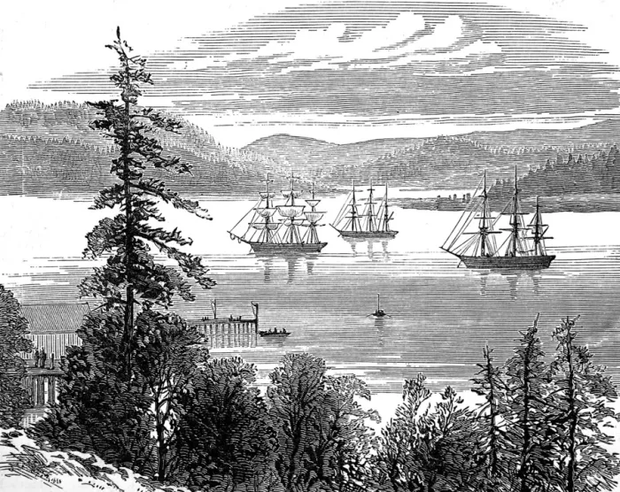 Framed Print : American Indians. Esquimaux Harbour (Flying Squadron) Framed Print : American Indians. Esquimaux Harbour (Flying Squadron)