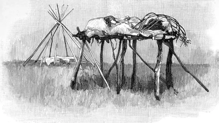 Framed Print : American Indians. Indian Burial Framed Print : American Indians. Indian Burial