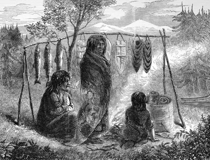 Framed Print : American Indians. Salmon eaters of British Columbia Framed Print : American Indians. Salmon eaters of British Columbia