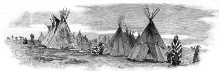 Framed Print : American Indians. A Sioux camp Framed Print : American Indians. A Sioux camp
