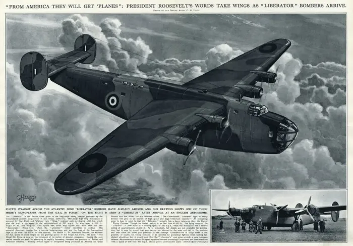 Framed Print : American Liberator bomber by G. H. Davis