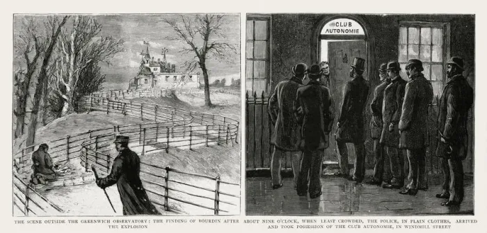 Framed Print : The Anarchist Conspirators in London - Greenwich Bombing Framed Print : The Anarchist Conspirators in London - Greenwich Bombing