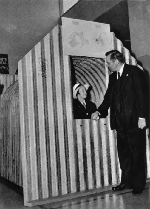 Framed Print : Anderson Shelter on Display in New York