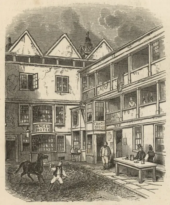 Framed Print : The Angel Inn, St Clements 1849 Framed Print : The Angel Inn, St Clements 1849