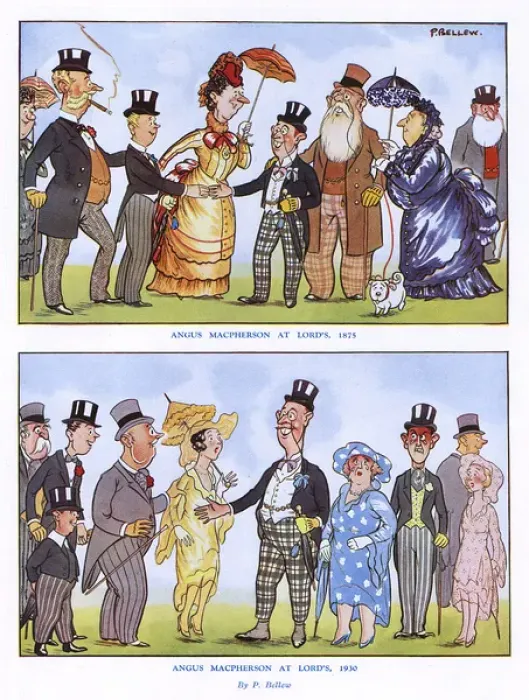 Framed Print : Angus Macpherson at Lords - changing fashions