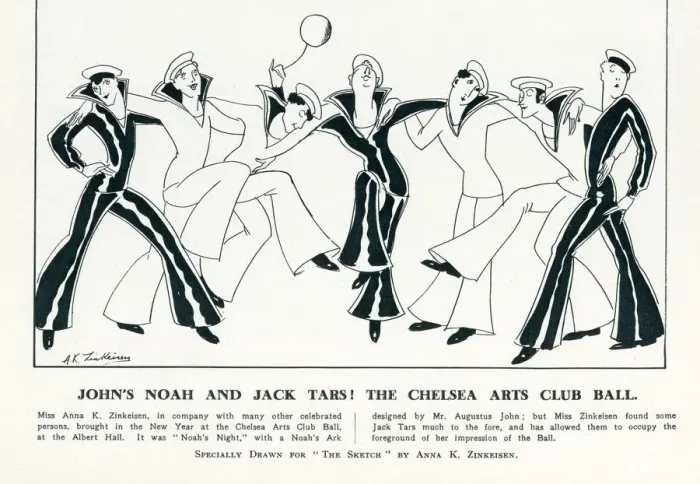 Framed Print : Anna Zinkiesen - Johns Noah and Jack Tars! The Chelsea Arts Club Ball Framed Print : Anna Zinkiesen - Johns Noah and Jack Tars! The Chelsea Arts Club Ball