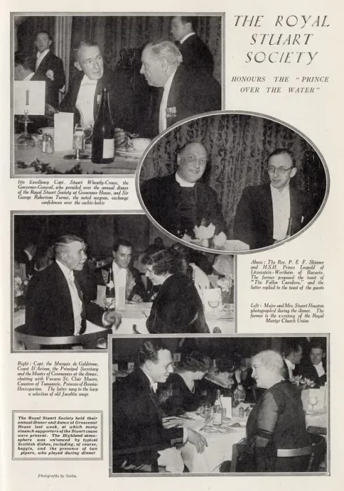Framed Print : Annual dinner of the Royal Stuart Society at the Grosvenor House Hotel. Date: 1932