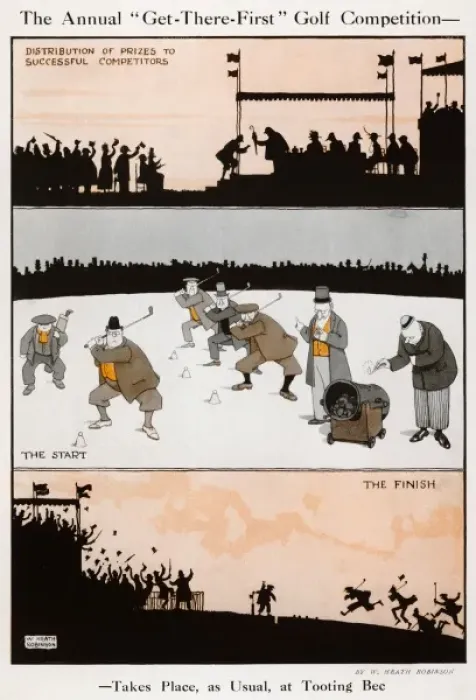 Framed Print : The Annual Get-There-First Golf Competition by William Hea Framed Print : The Annual Get-There-First Golf Competition by William Hea