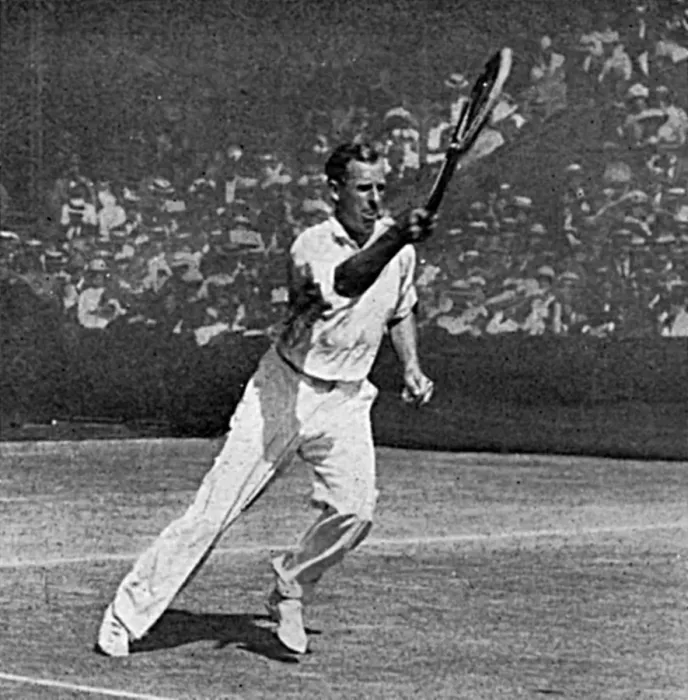 Framed Print : Anthony Wilding in action at Wimbledon, 1914 Framed Print : Anthony Wilding in action at Wimbledon, 1914