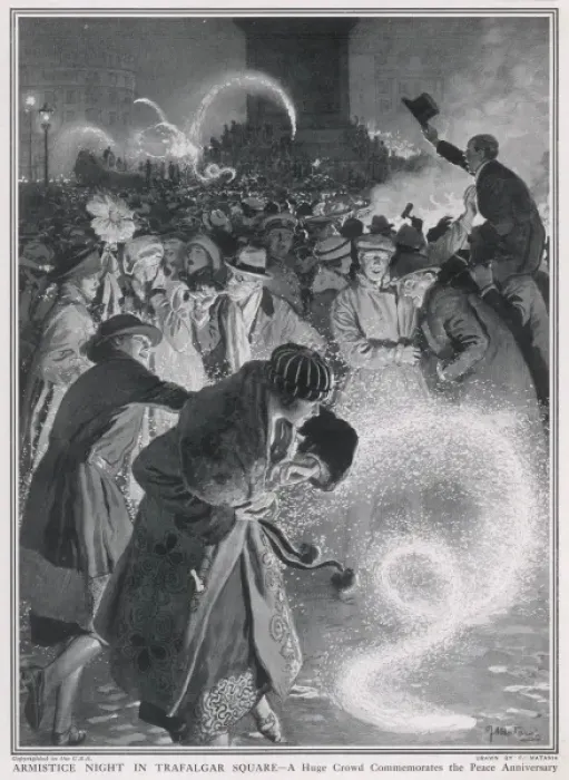 Framed Print : Armistice Night in Trafalgar Square, London
