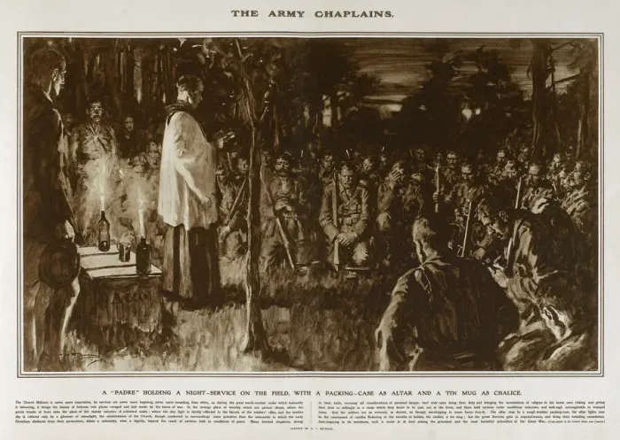 Framed Print : Army Chaplain in Great War Deeds, WW1 Framed Print : Army Chaplain in Great War Deeds, WW1