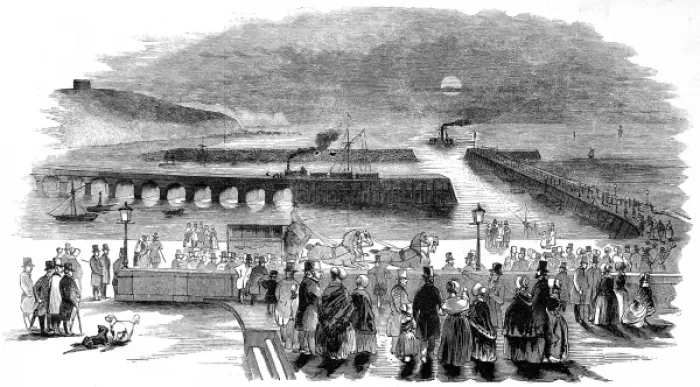 Framed Print : The Arrival of the Indian Mail at Folkestone, 1844 Framed Print : The Arrival of the Indian Mail at Folkestone, 1844