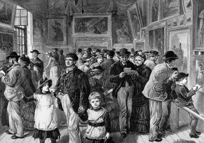Framed Print : Art Exhibition in Whitechapel, London, 1884