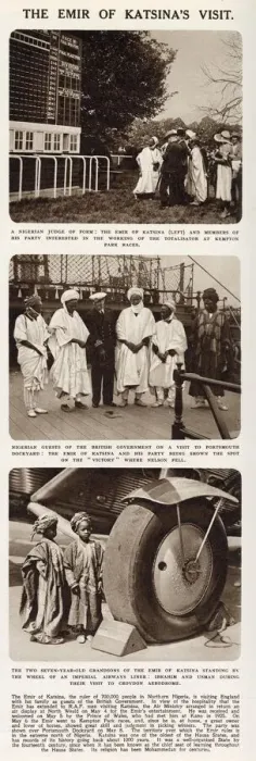 Framed Print : Article in The Illustrated London News reporting on the 1933 visit of the Emir of Katsina