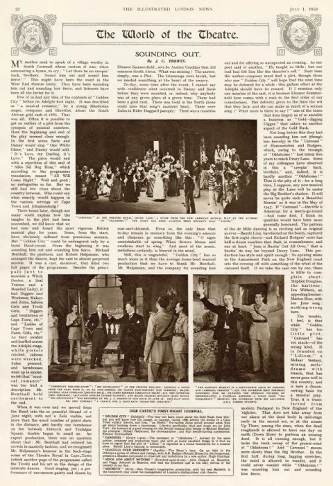 Framed Print : Article - The World of Theatre Date: 1950