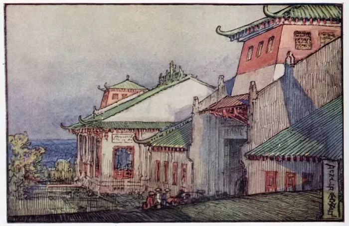 Framed Print : Artists impress of the Hong Kong section of the British Empire Exhibition at Wembley in Framed Print : Artists impress of the Hong Kong section of the British Empire Exhibition at Wembley in